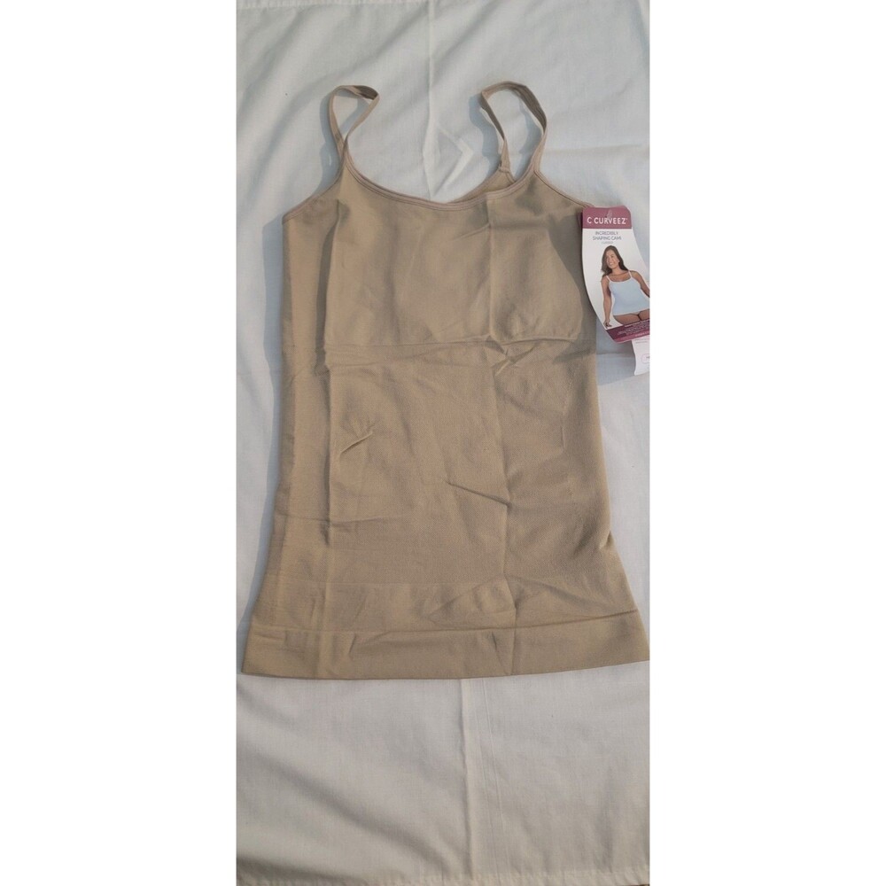 Curveez Womens Sz L Incredibly Shaping Cami Nude CUR3501 Shaping Slimming Firm
